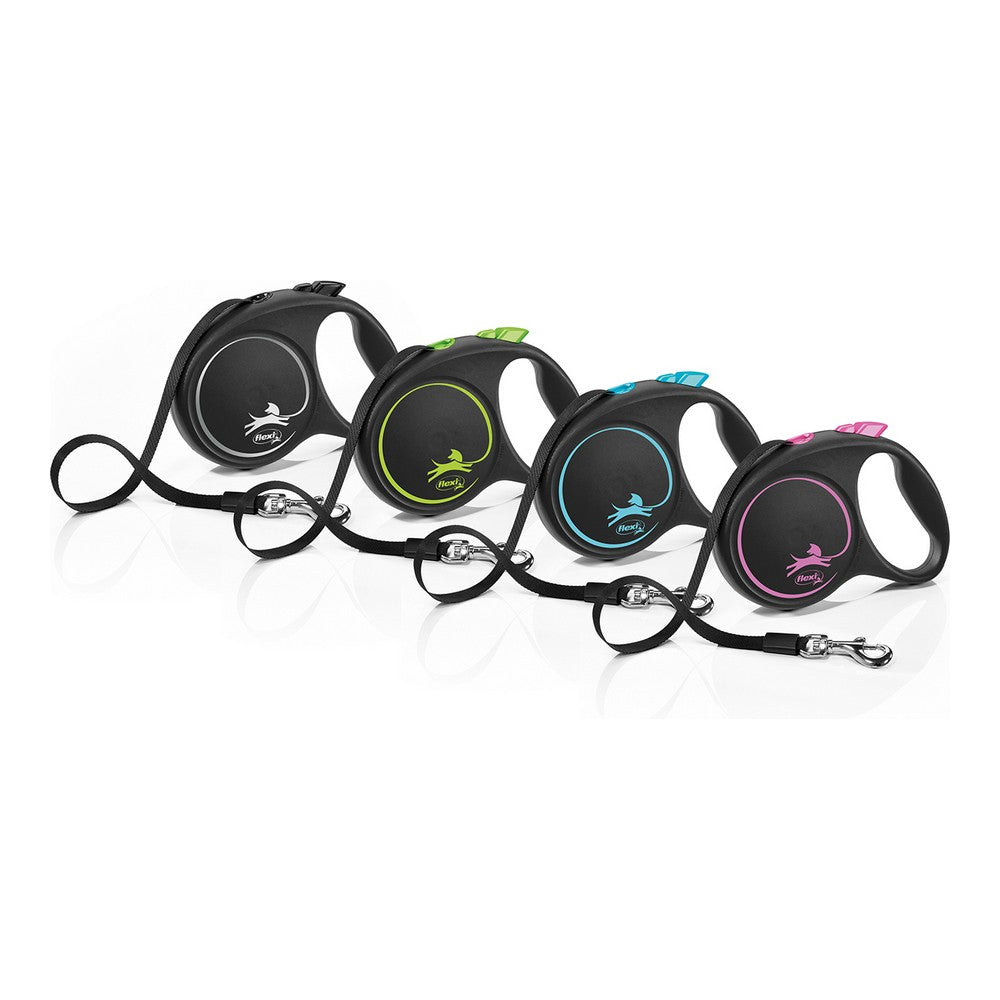 Correa para perro Flexi DISEÑO NEGRO 5 m Azul Talla M
