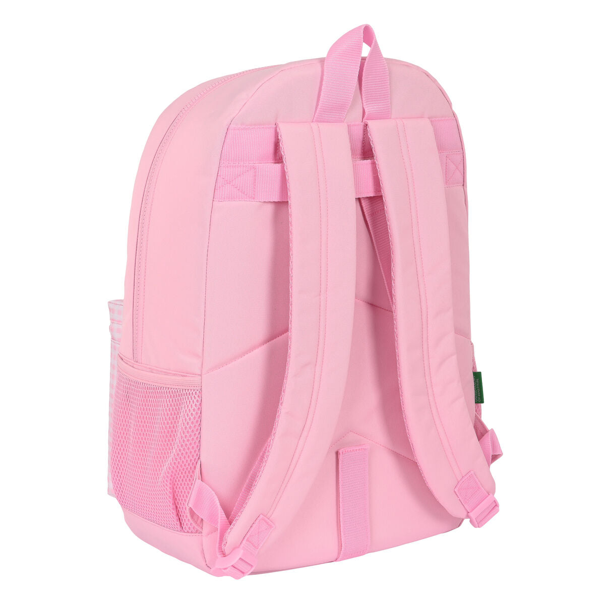 School Bag Benetton Vichy Pink (30 x 46 x 14 cm)