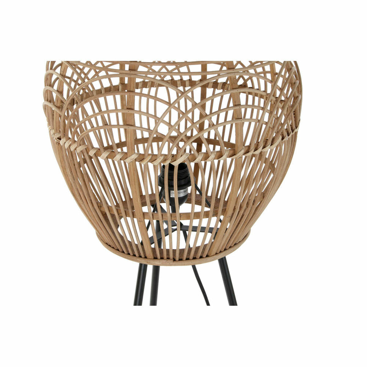 Floor Lamp DKD Home Decor Natural Black Metal Rattan 220 V 50 W 50 x
