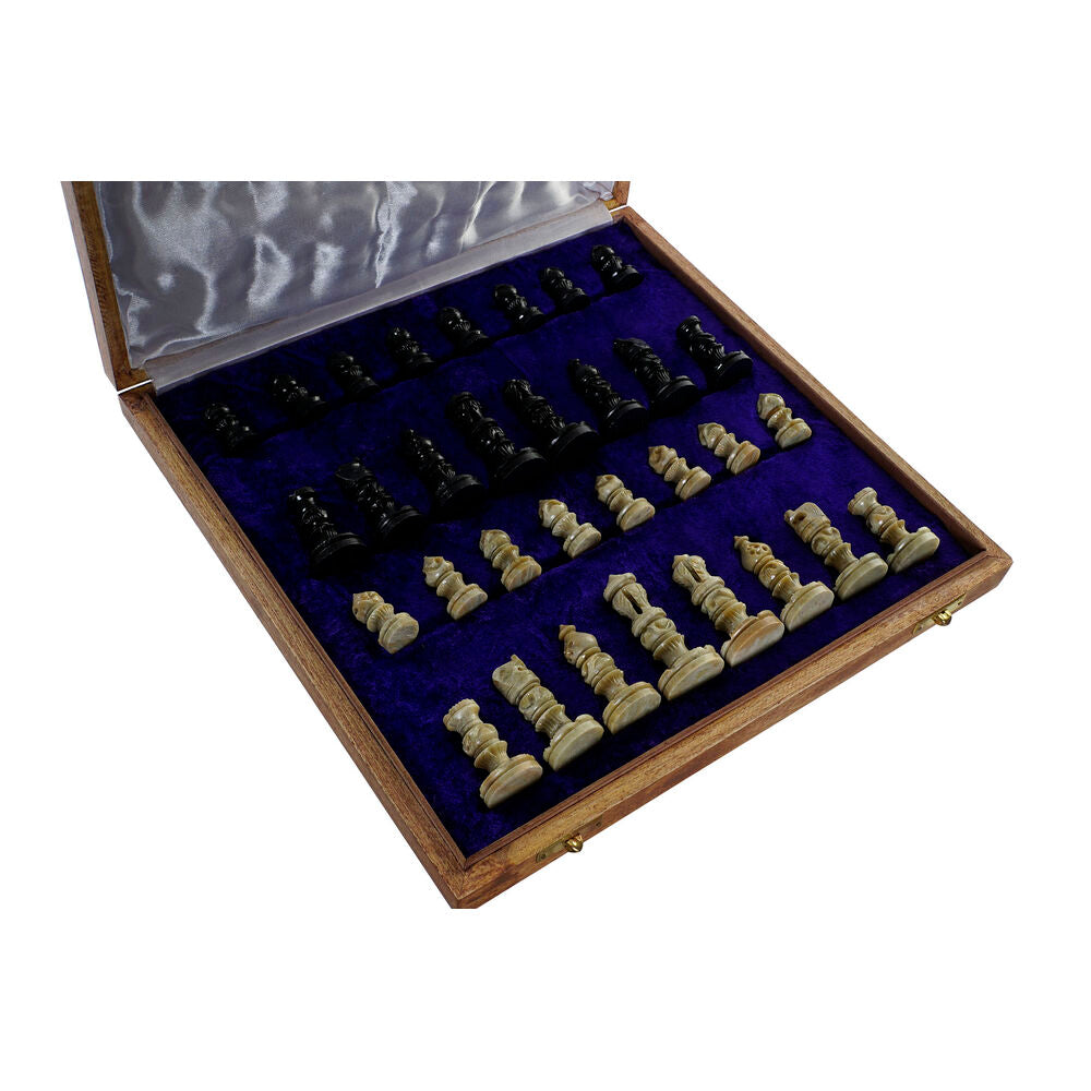 Chess DKD Home Decor White Brown Black Wood Stone 30 x 30,5 x 4,5 cm