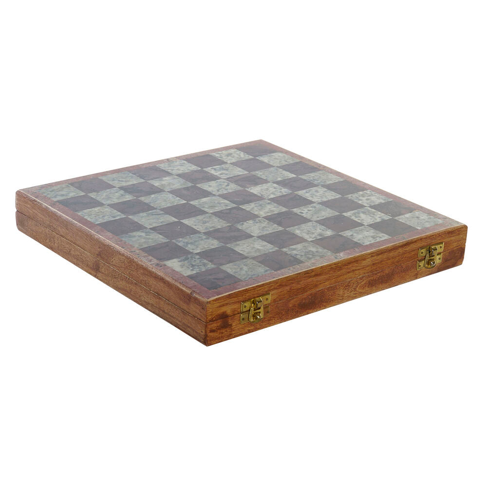 Chess DKD Home Decor White Brown Black Wood Stone 30 x 30,5 x 4,5 cm