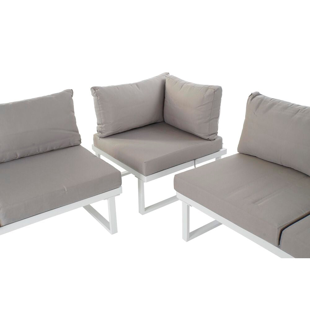 Sofá de jardín DKD Home Decor Gris Resina Acero 231 x 219 x 74 cm 231 x