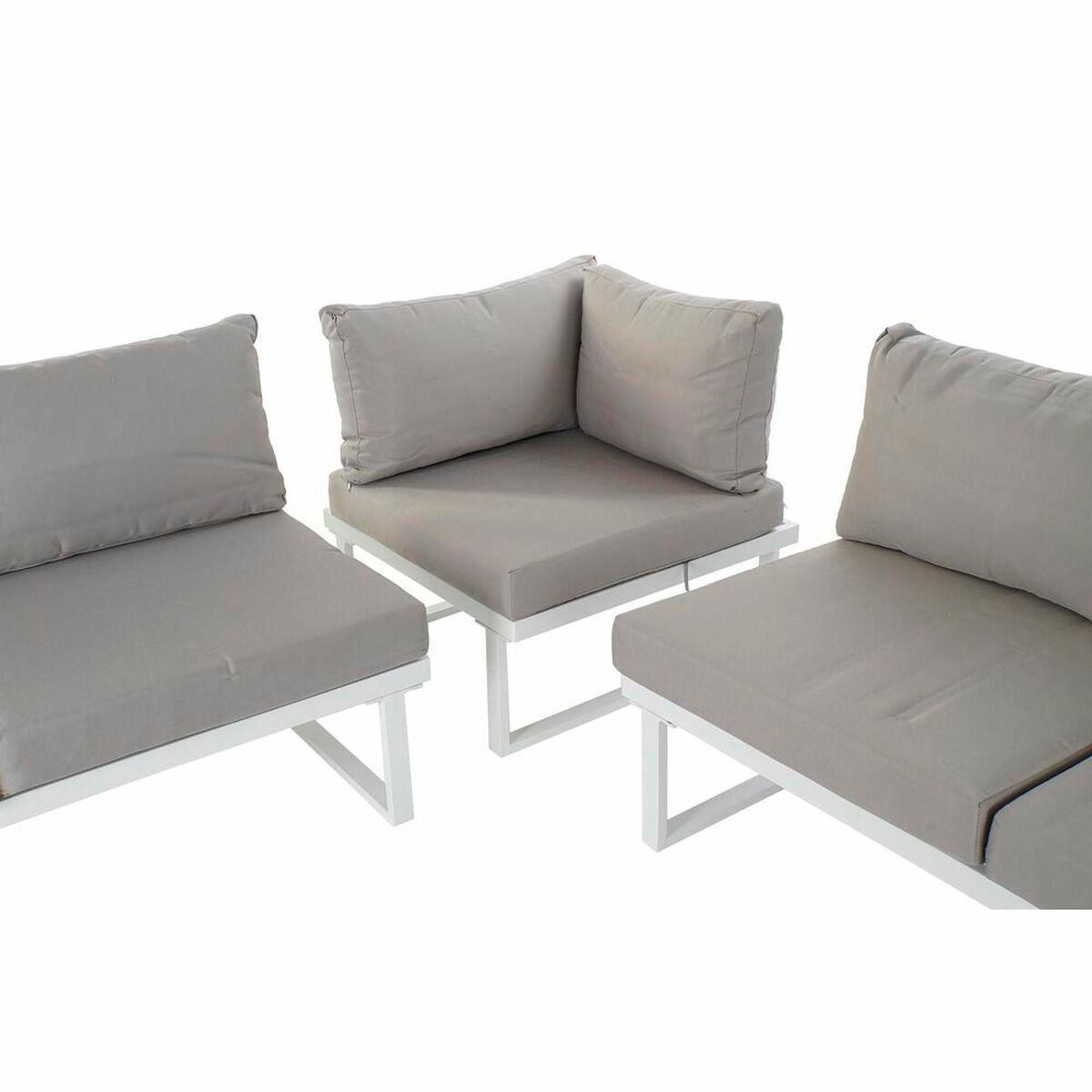 Sofá de jardín DKD Home Decor Gris Resina Acero 231 x 219 x 74 cm 231 x