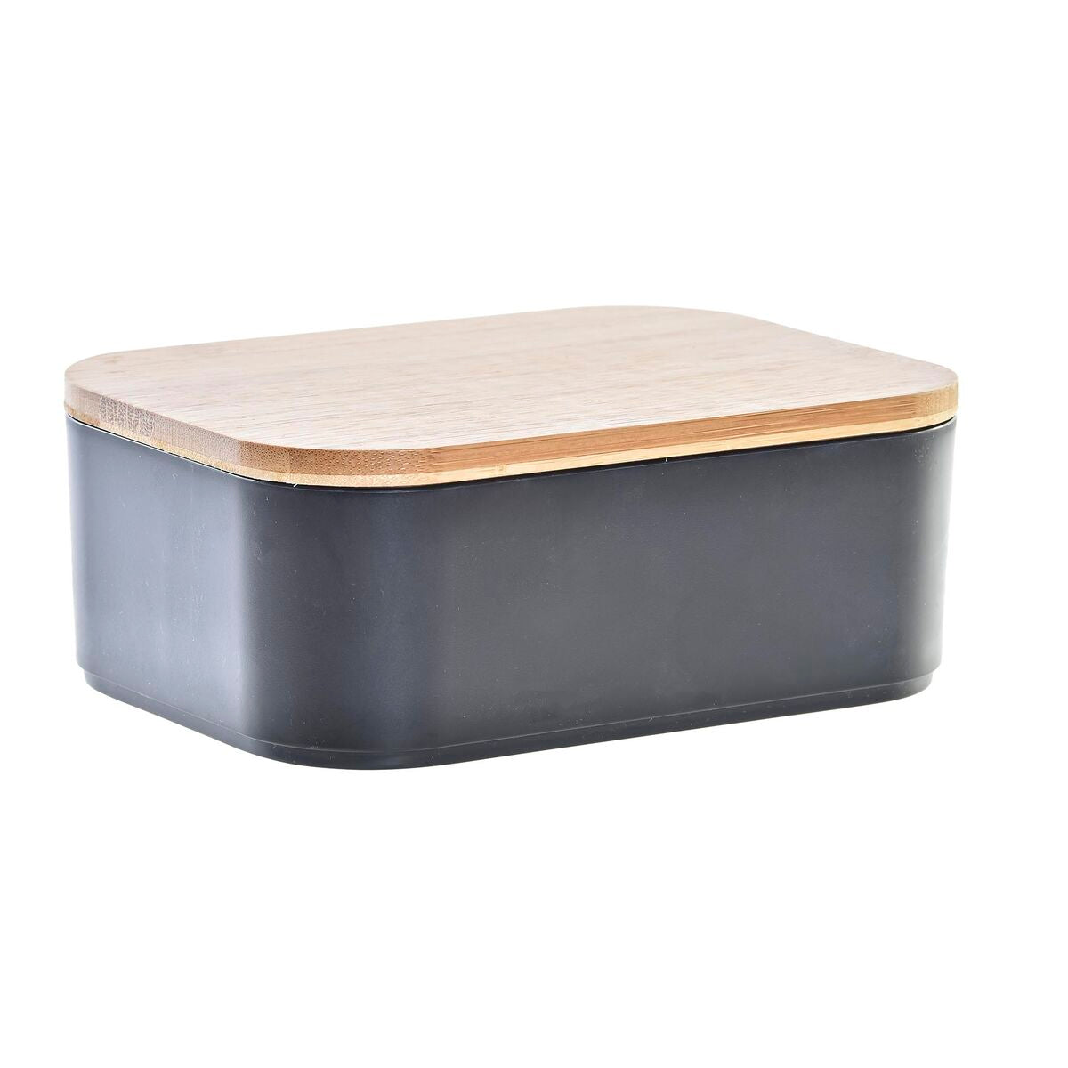 Bamboo Organiser Jewellery Box with Mirror DKD Home Decor Black