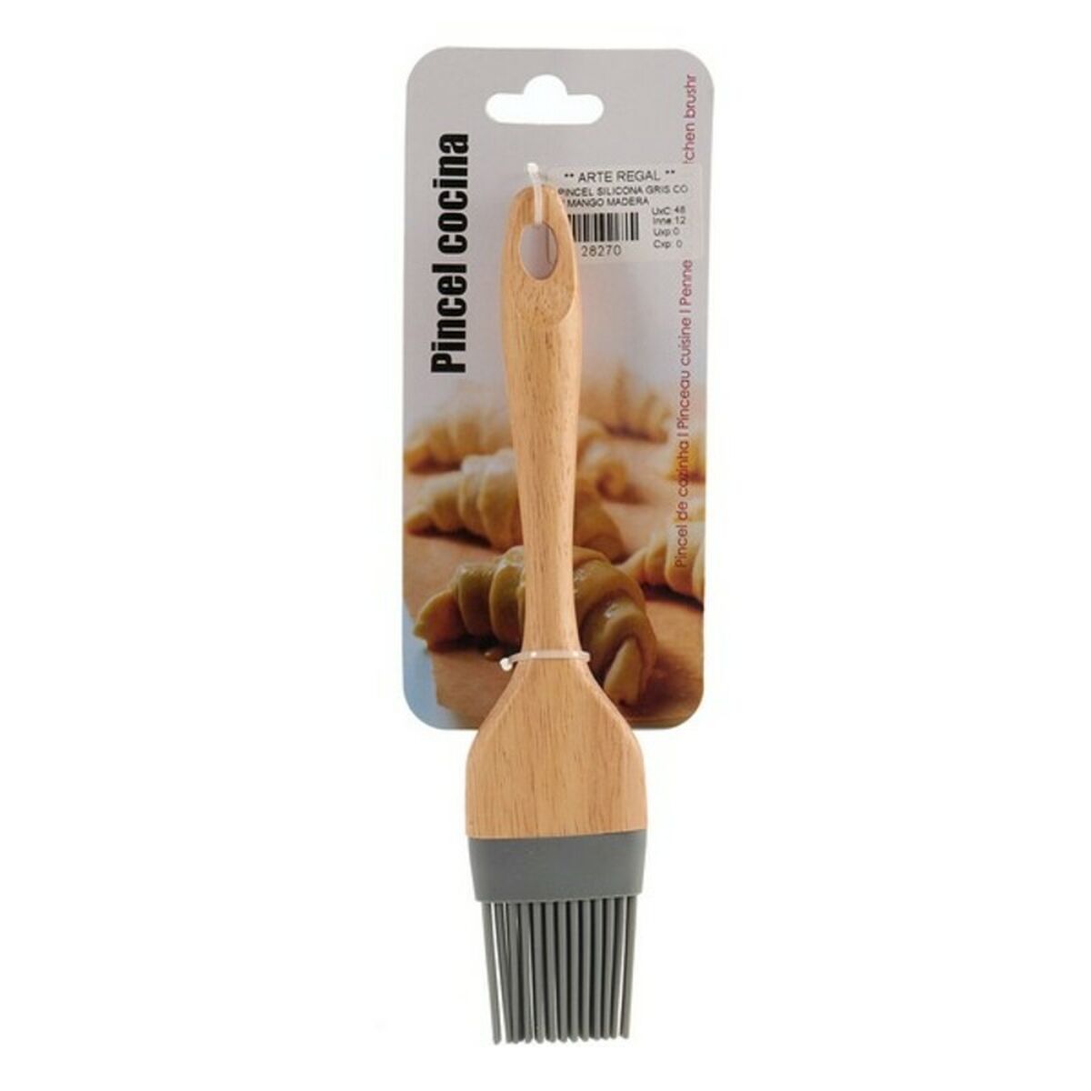 Kitchen Brush Brown Grey Wood Silicone