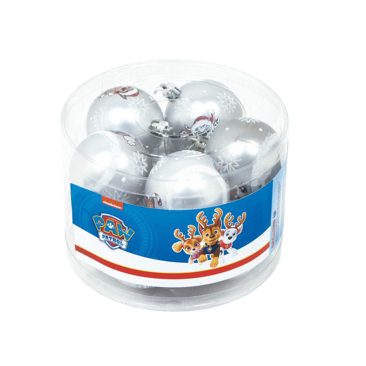 Christmas Bauble The Paw Patrol Friendship Silver 10Units Plastic (Ø 6