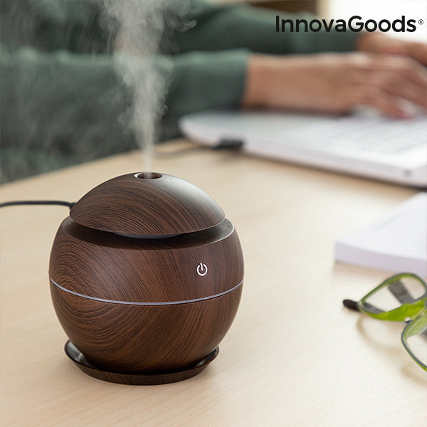 Mini humidificador difusor de aromas nogal oscuro InnovaGoods