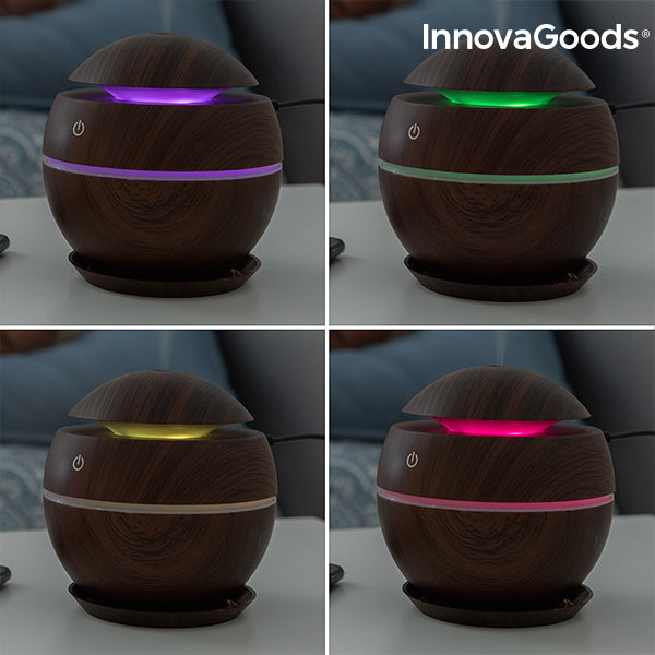 Mini humidificador difusor de aromas nogal oscuro InnovaGoods