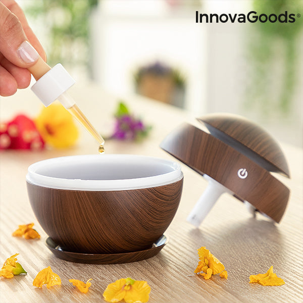 Mini humidificador difusor de aromas nogal oscuro InnovaGoods