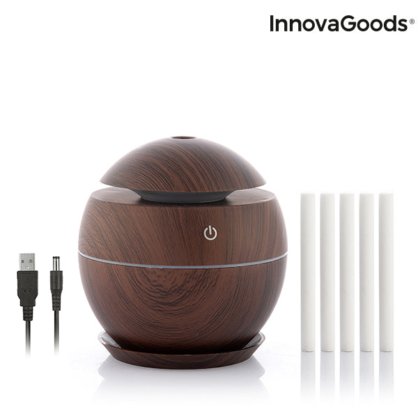 Mini humidificador difusor de aromas nogal oscuro InnovaGoods