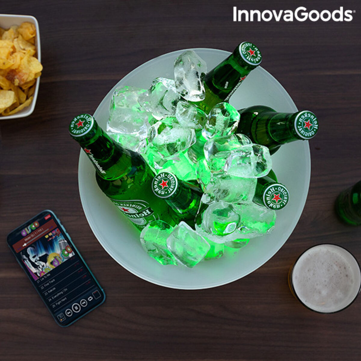 LED bucket with rechargeable speaker Sonice InnovaGoods