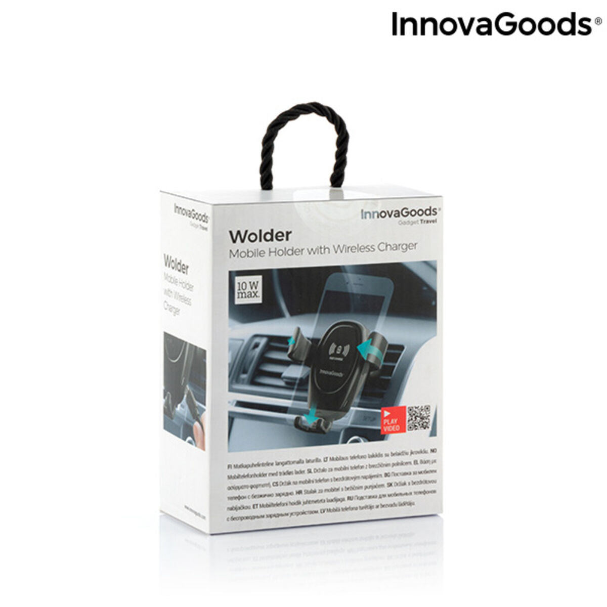 Soporte para móvil con cargador inalámbrico para coche Wolder InnovaGoods