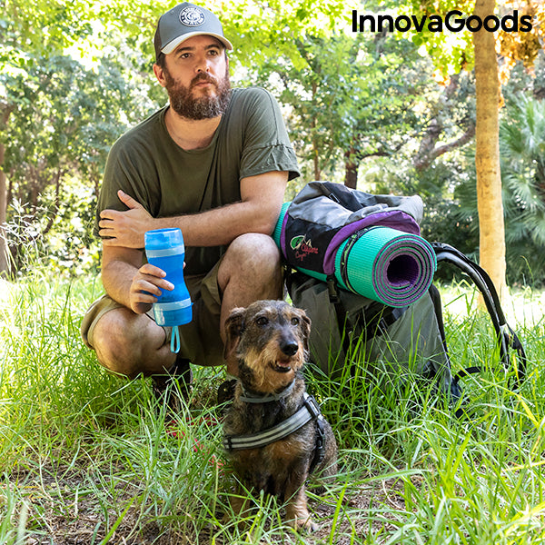Bouteille 2 en 1 avec récipients pour eau et nourriture pour animaux Pettap