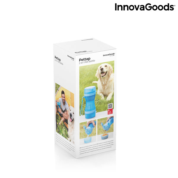 Bouteille 2 en 1 avec récipients pour eau et nourriture pour animaux Pettap