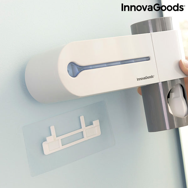 Esterilizador de cepillos de dientes UV con soporte y dispensador de pasta de dientes Smiluv