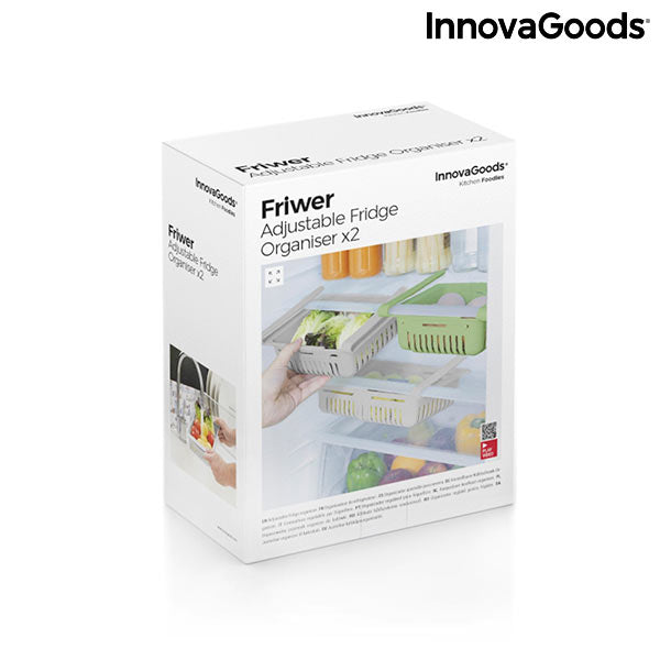 Organiseur de réfrigérateur réglable Friwer InnovaGoods 2 unités
