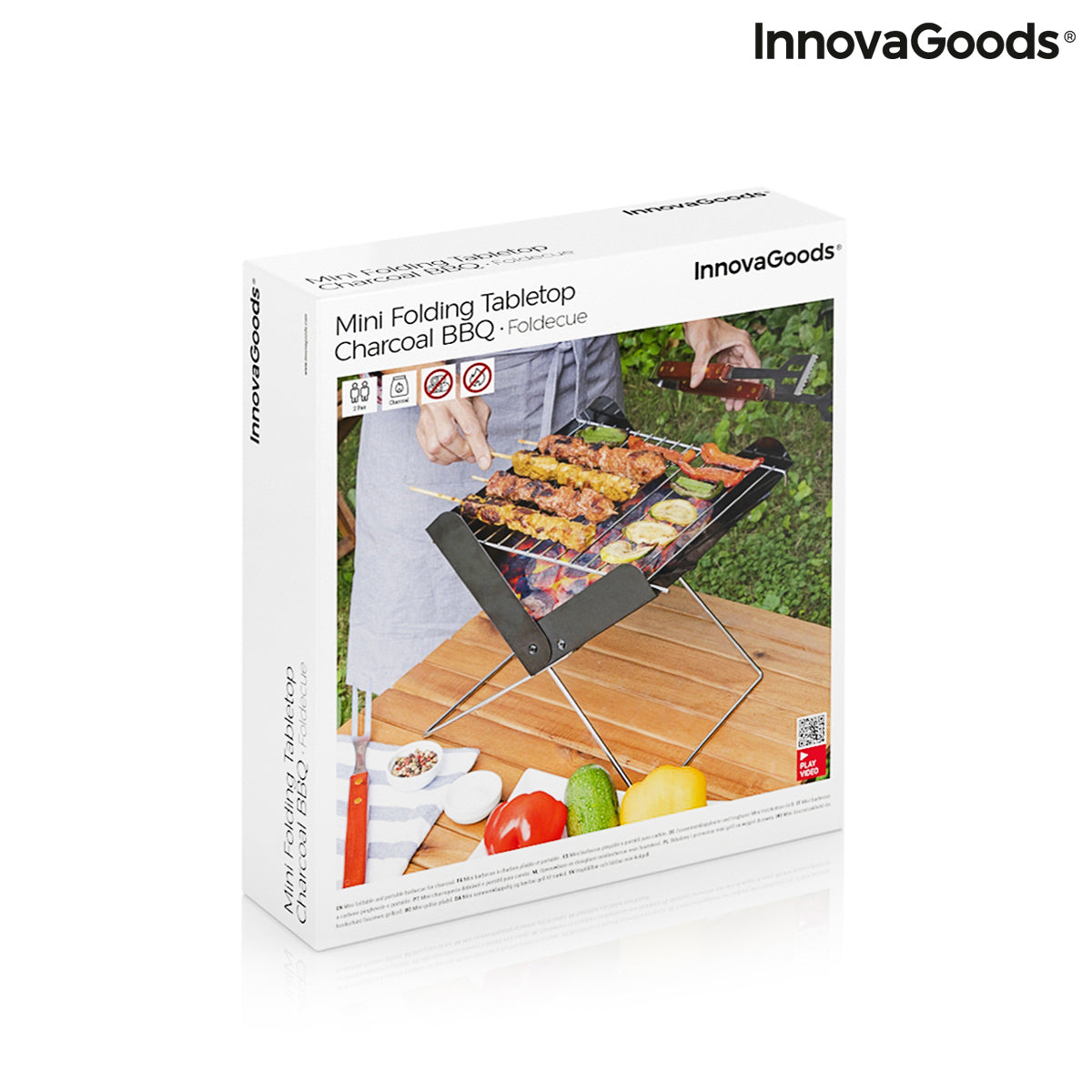Mini barbacoa portátil plegable de carbón Foldecue InnovaGoods