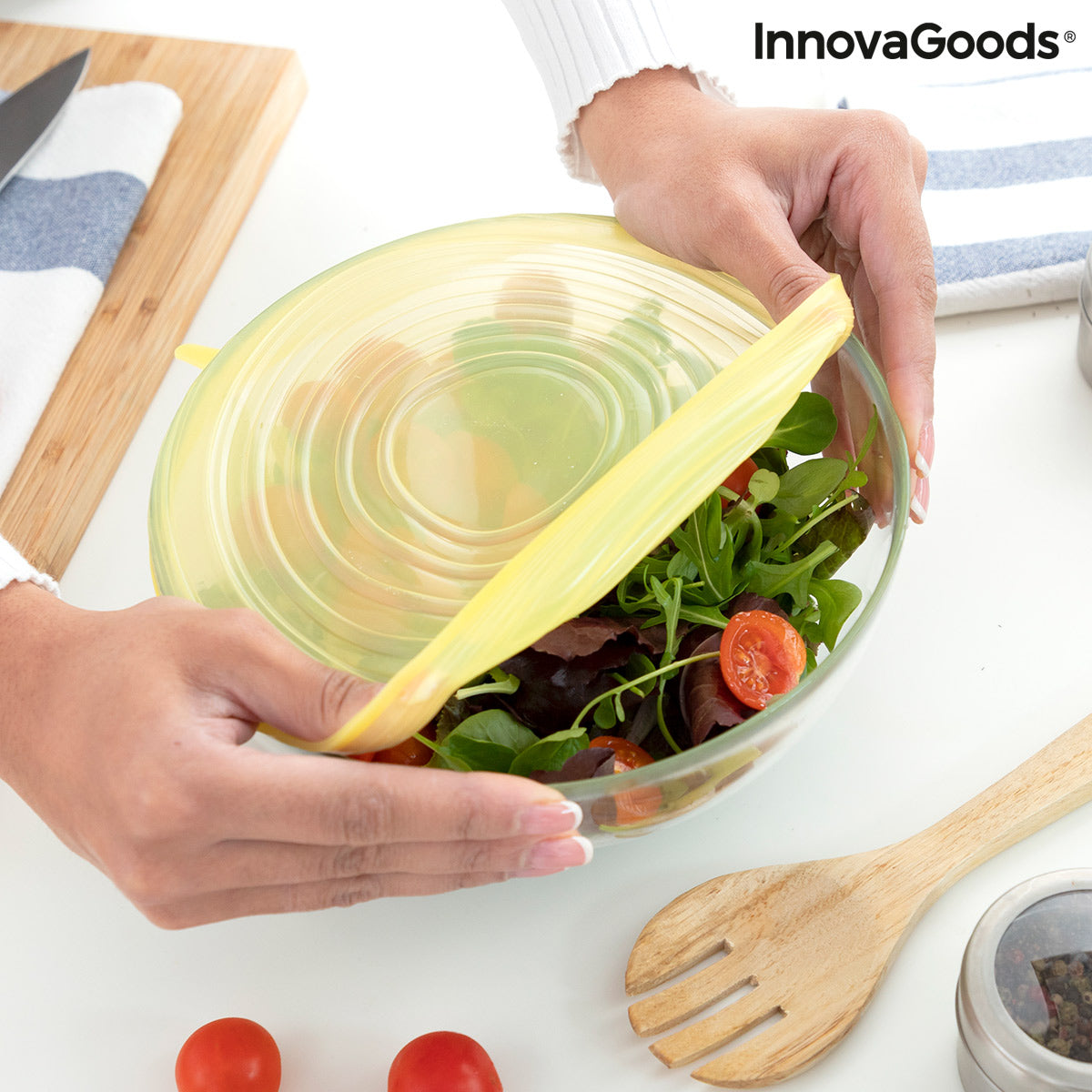Set de 10 tapas de cocina reutilizables y ajustables Lilyd InnovaGoods