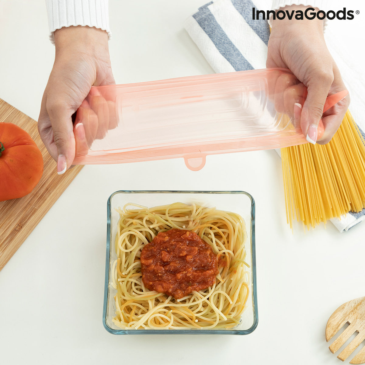 Set de 10 tapas de cocina reutilizables y ajustables Lilyd InnovaGoods