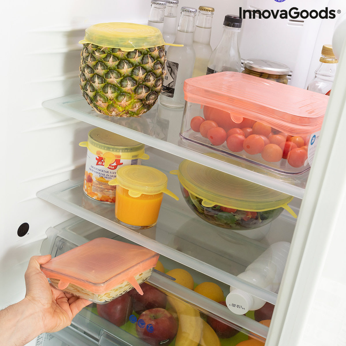 Set de 10 tapas de cocina reutilizables y ajustables Lilyd InnovaGoods
