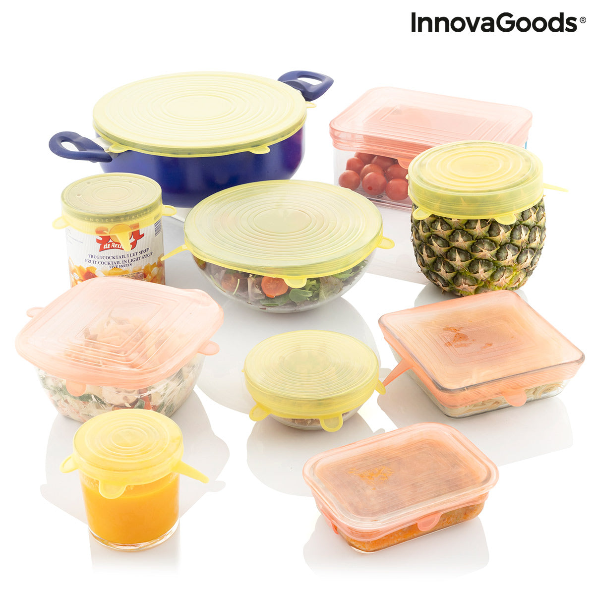 Set de 10 tapas de cocina reutilizables y ajustables Lilyd InnovaGoods