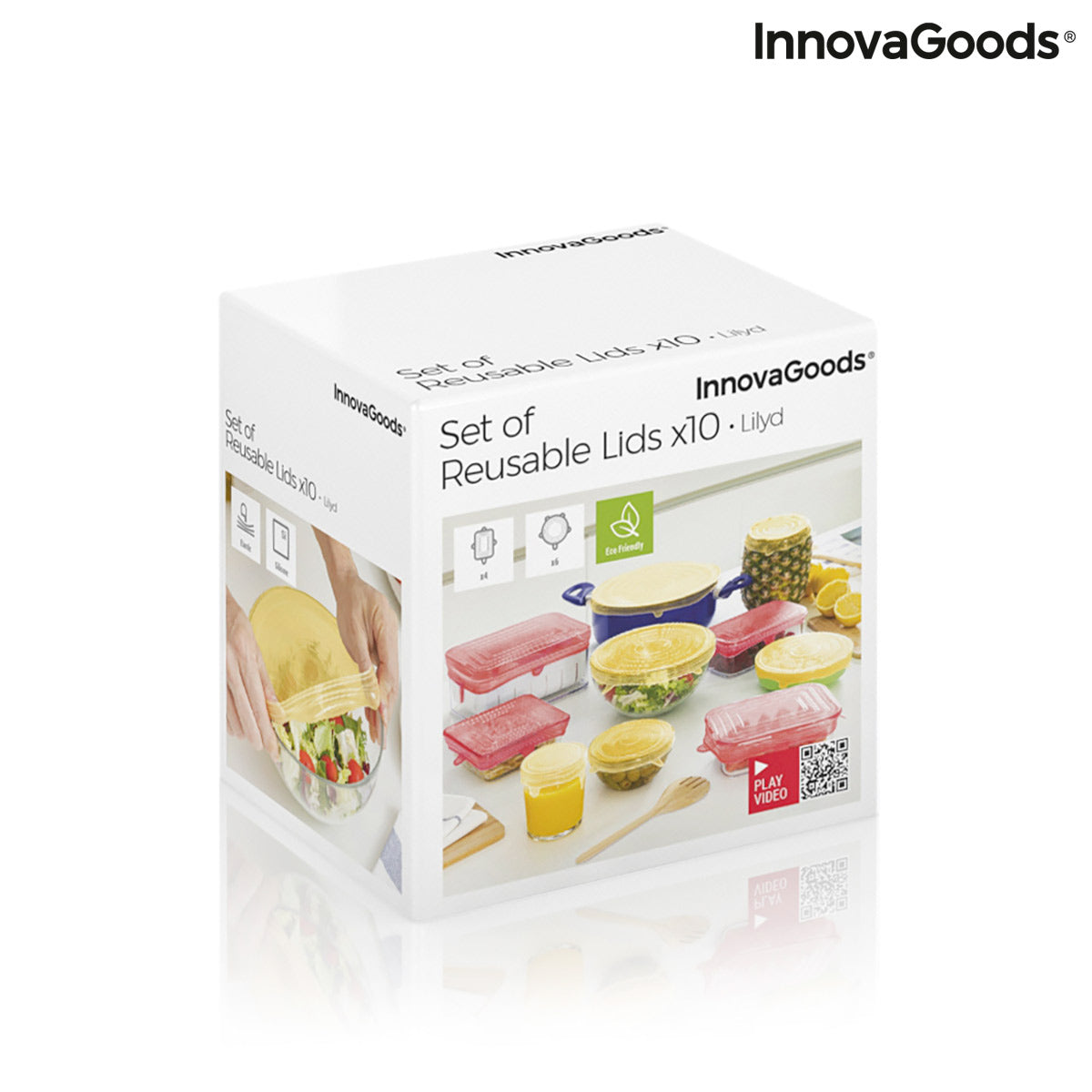 Set de 10 tapas de cocina reutilizables y ajustables Lilyd InnovaGoods