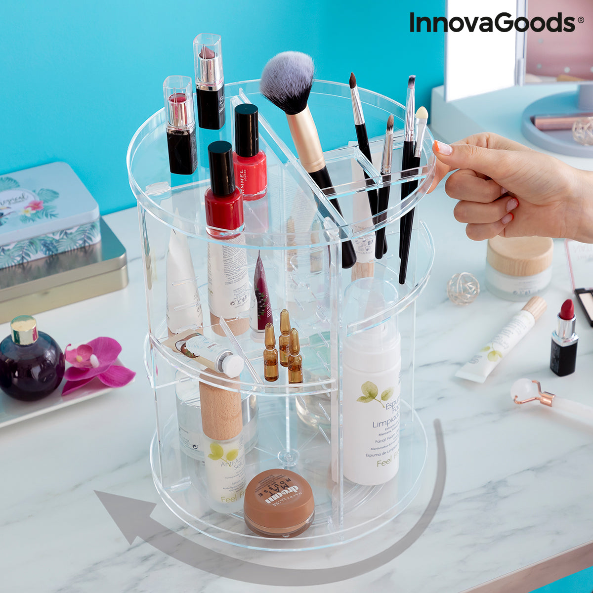 Rotating Make-up Organiser Rolkup InnovaGoods