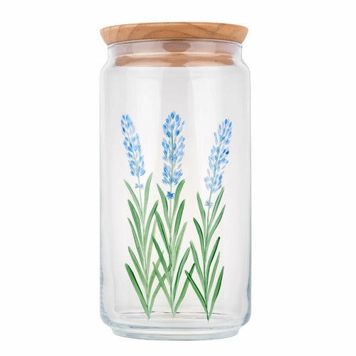 Le Lavande - Bocal en verre 1,5L peint à la main