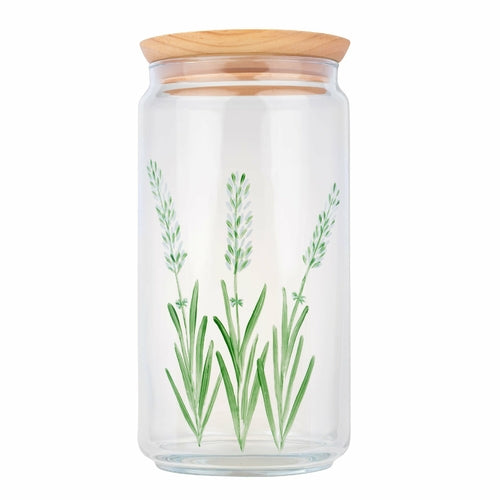 Le Lavande - Bocal en verre 1,5L peint à la main