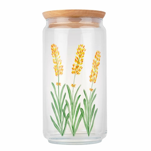 Le Lavande - Bocal en verre 1,5L peint à la main