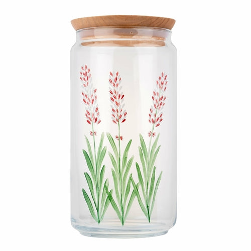 Le Lavande - Bocal en verre 1,5L peint à la main
