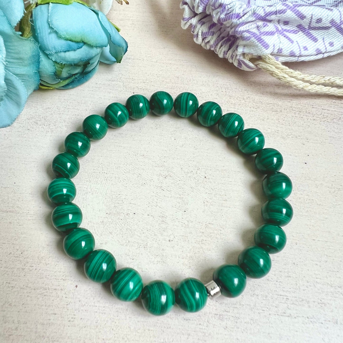 Bracelet en Malachite naturelle "Energie"