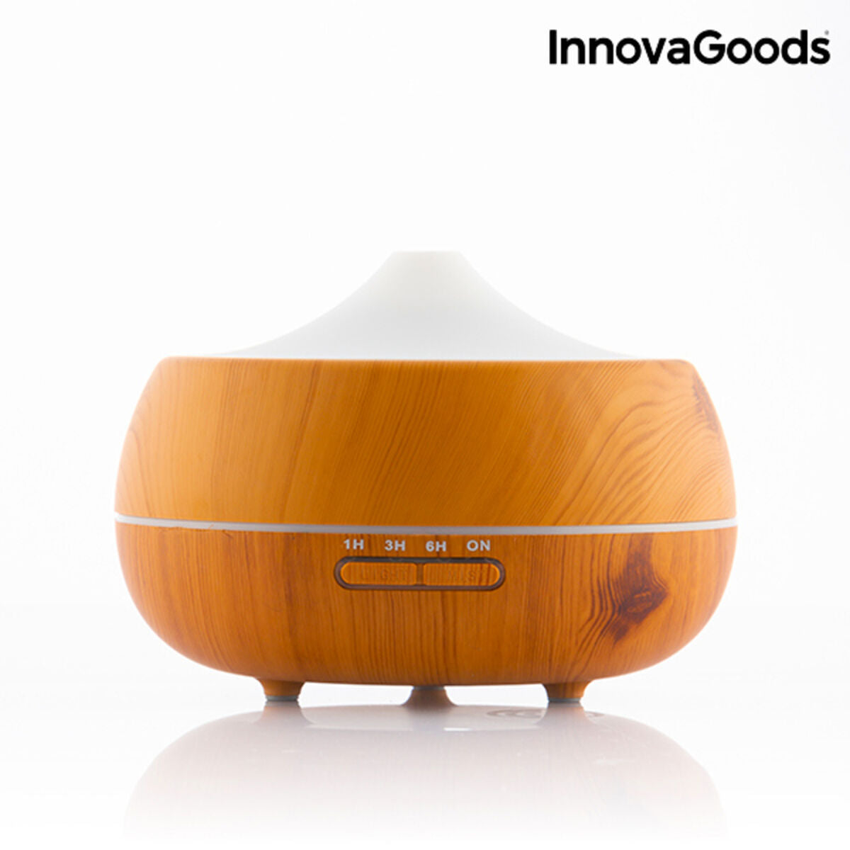 Humidificateur diffuseur d'arômes avec LED multicolores effet bois