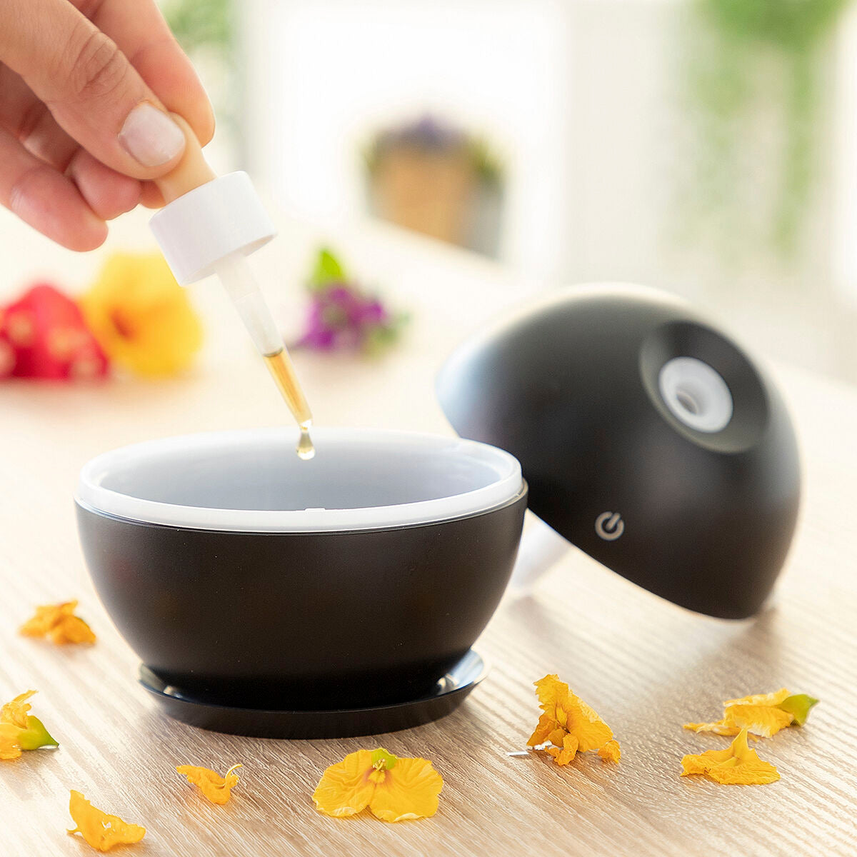 Mini humidificador difusor de aromas negro InnovaGoods