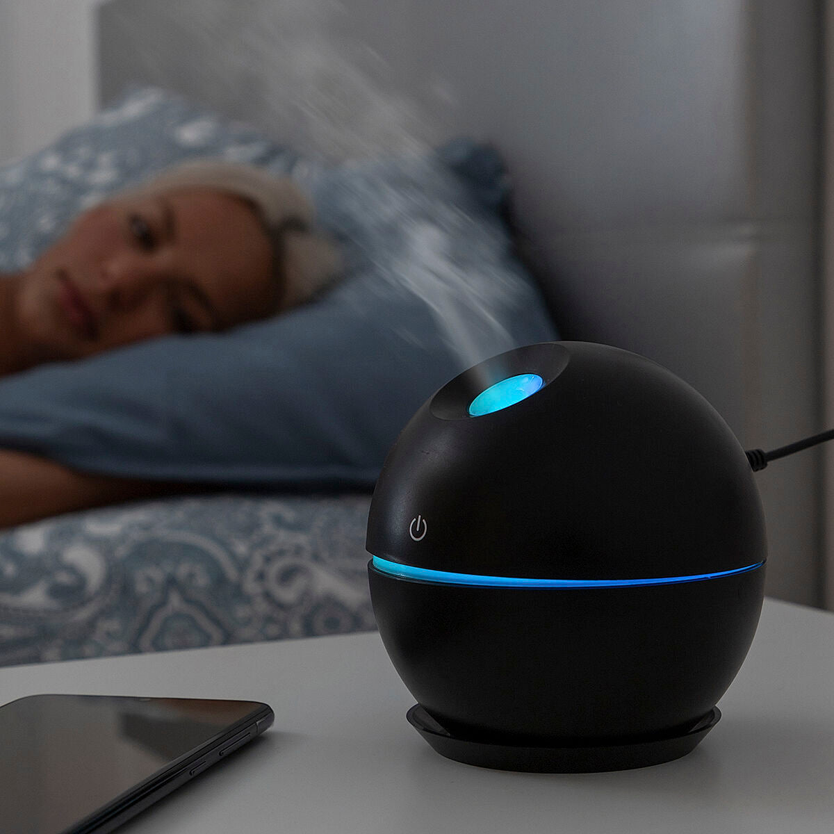 Mini humidificador difusor de aromas negro InnovaGoods