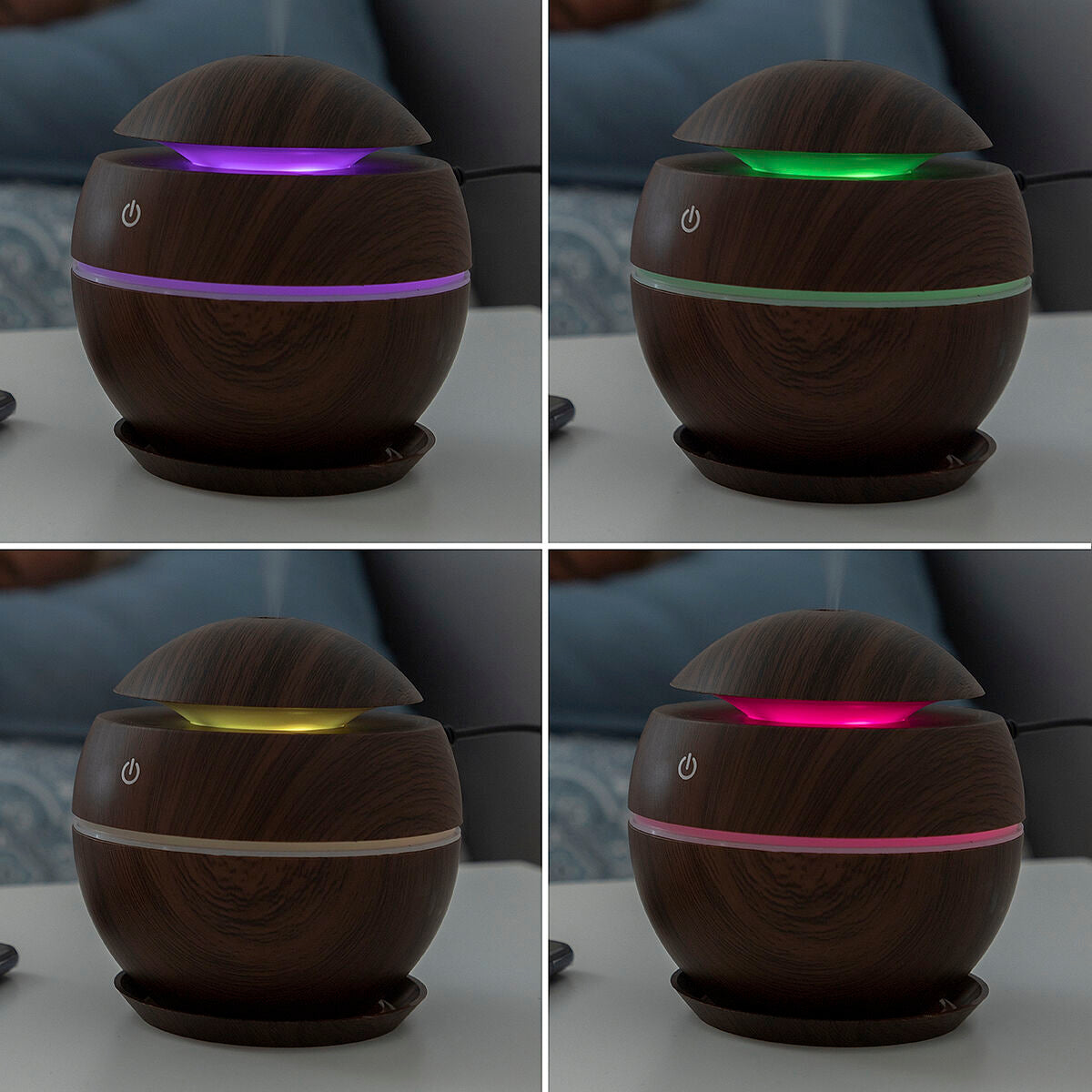 Mini humidificador difusor de aromas nogal oscuro InnovaGoods