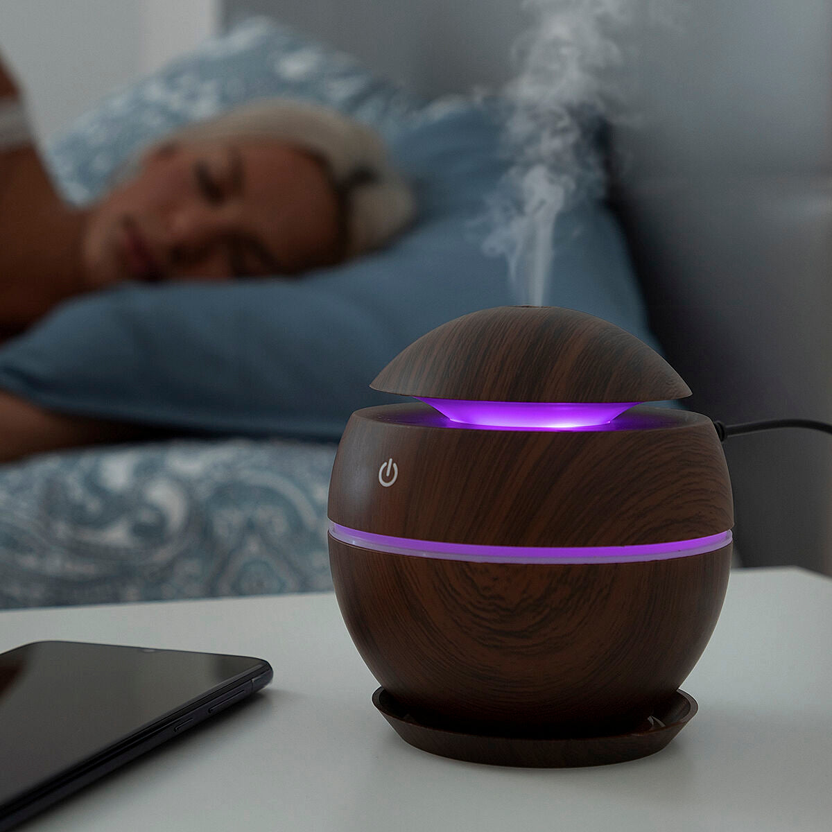 Mini humidificador difusor de aromas nogal oscuro InnovaGoods