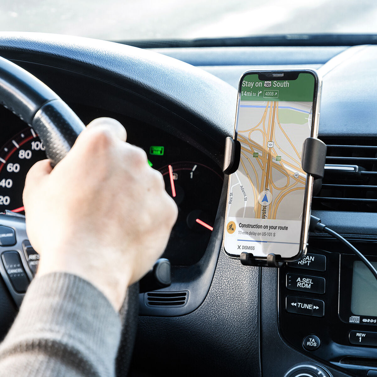 Soporte para móvil con cargador inalámbrico para coche Wolder InnovaGoods