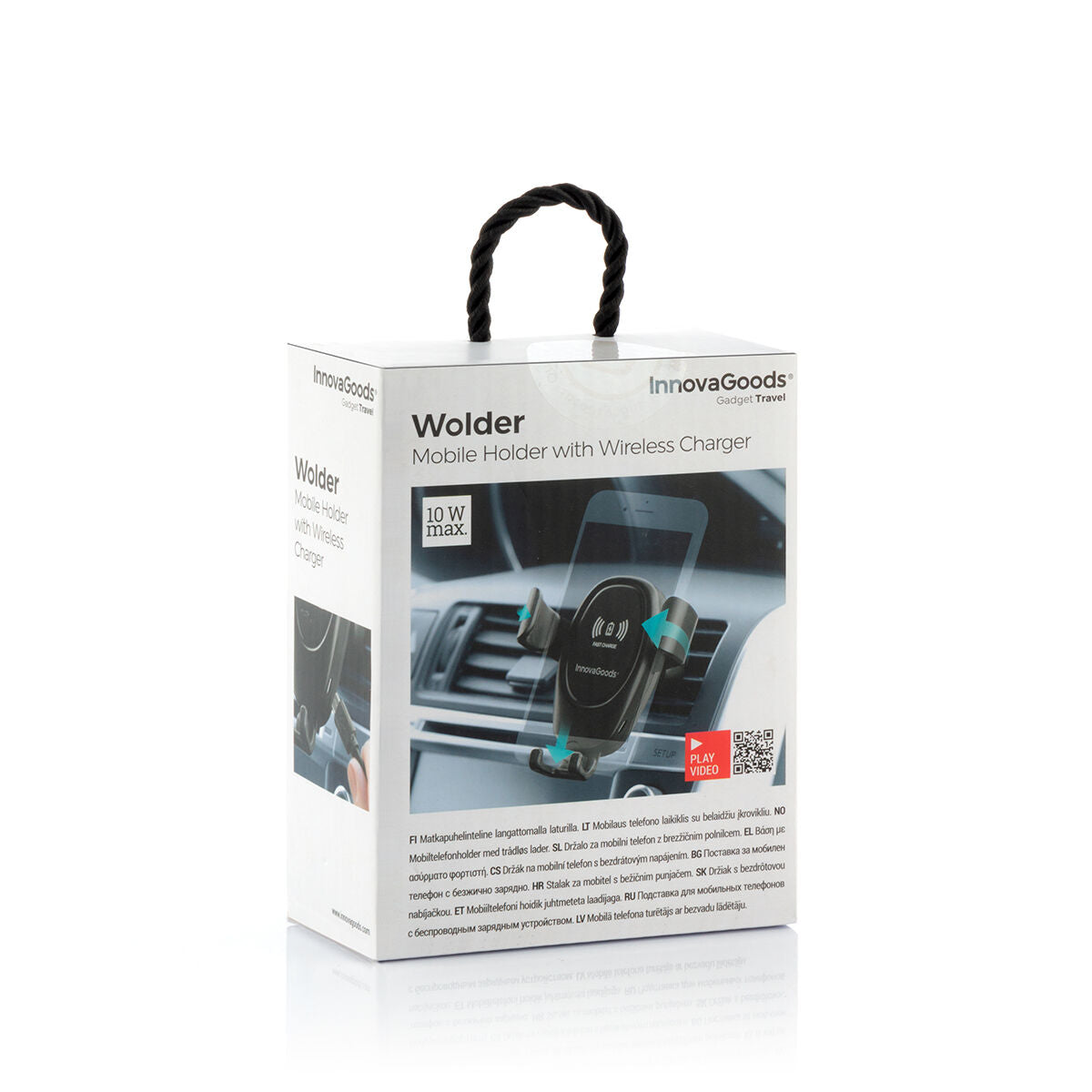 Soporte para móvil con cargador inalámbrico para coche Wolder InnovaGoods
