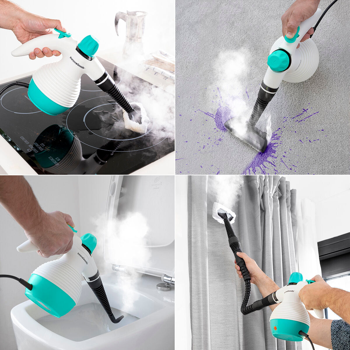 Multi-purpose, 9-in-1 Hand-held Steamer with Accessories Steany