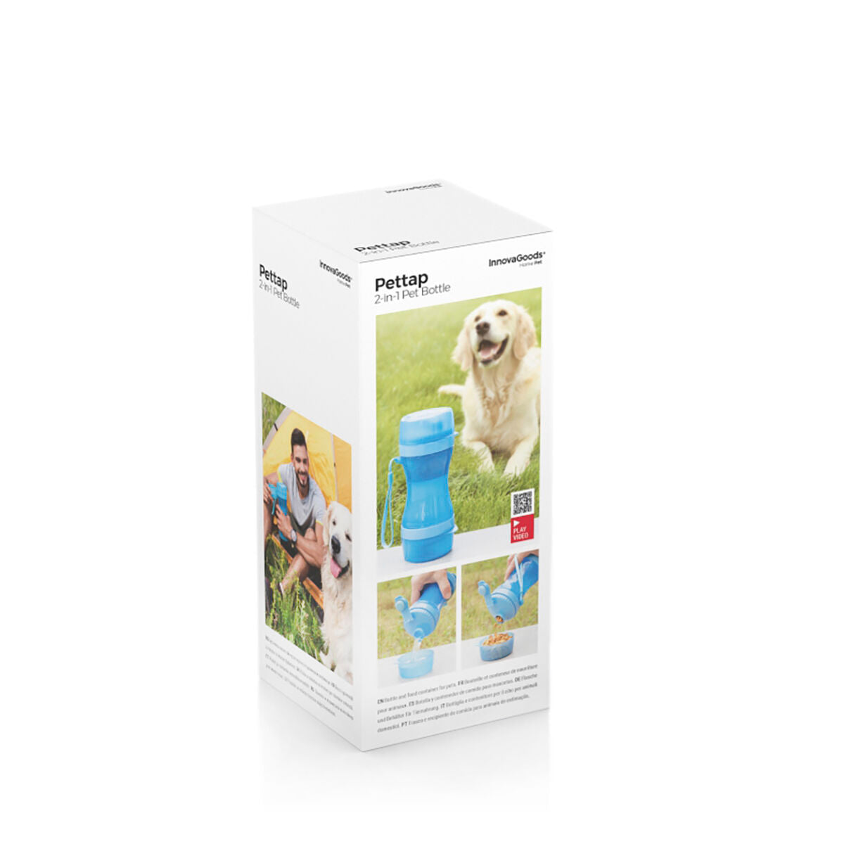 Bouteille 2 en 1 avec récipients pour eau et nourriture pour animaux Pettap