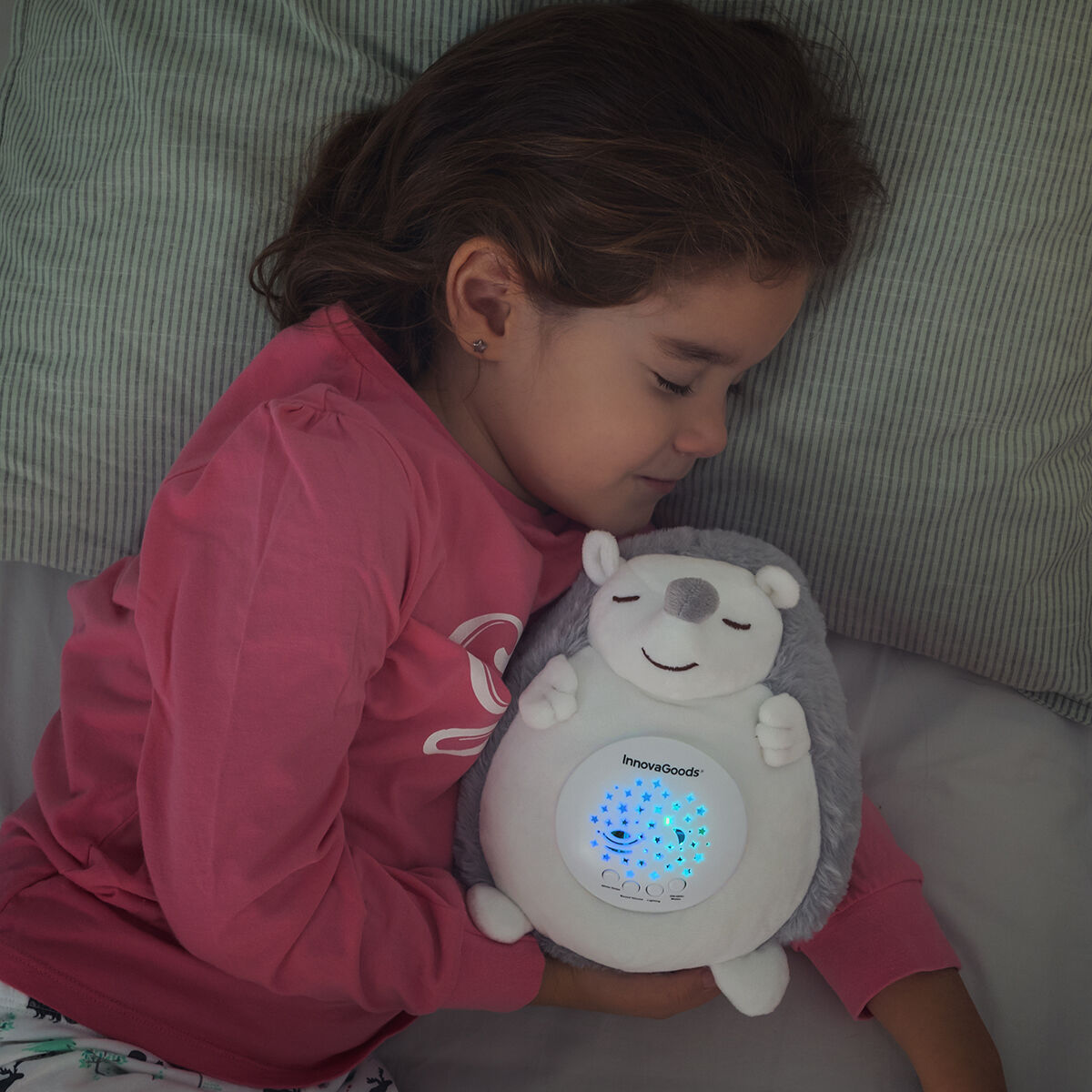 Peluche de erizo con ruido blanco y proyector de luz nocturna Spikey