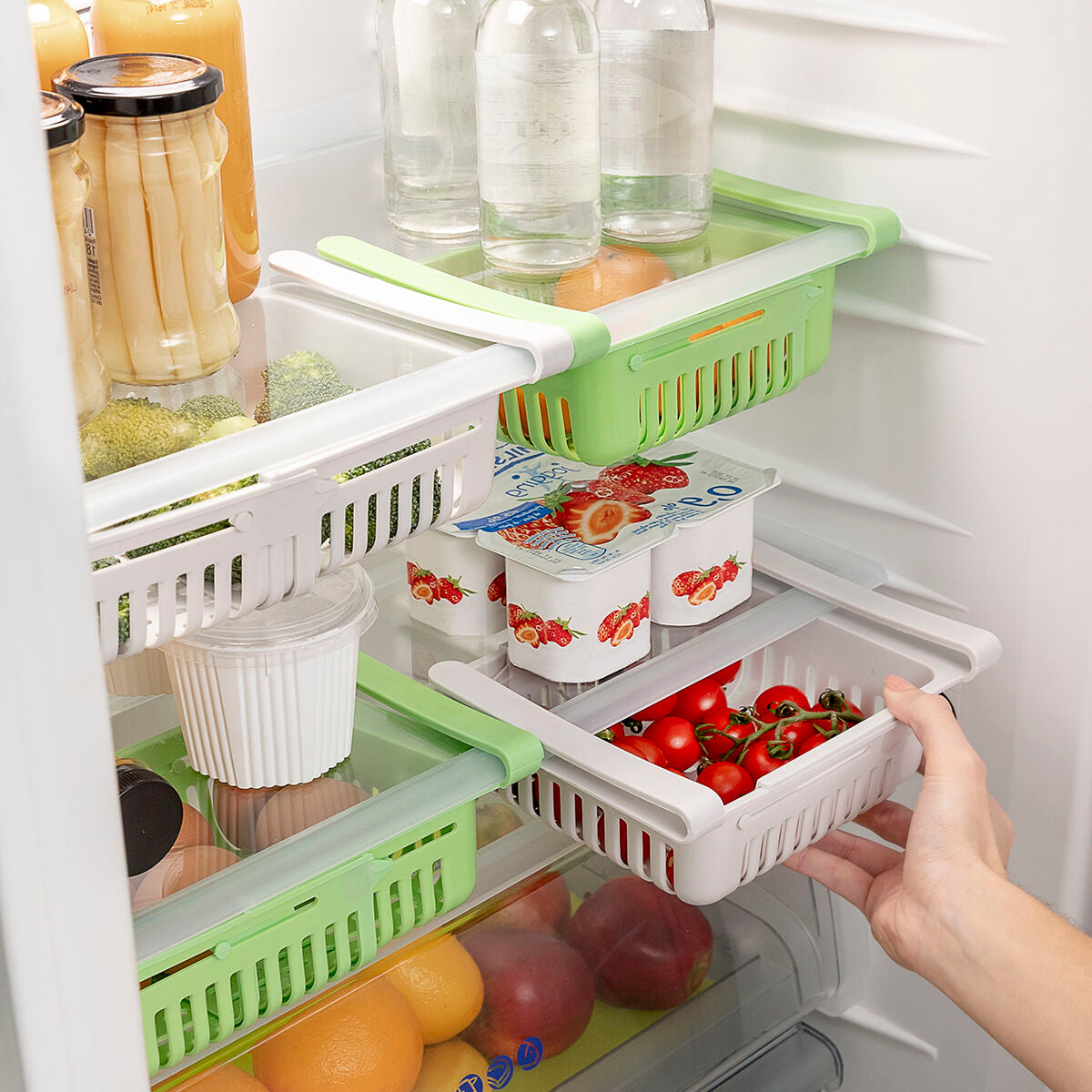Organiseur de réfrigérateur réglable Friwer InnovaGoods 2 unités