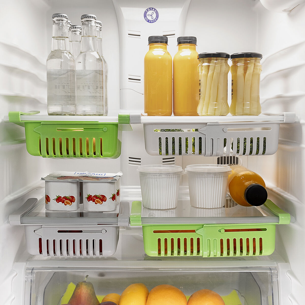 Organiseur de réfrigérateur réglable Friwer InnovaGoods 2 unités