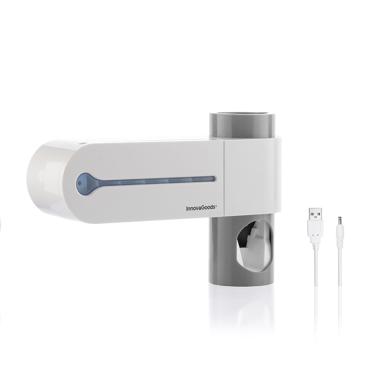 Esterilizador de cepillos de dientes UV con soporte y dispensador de pasta de dientes Smiluv