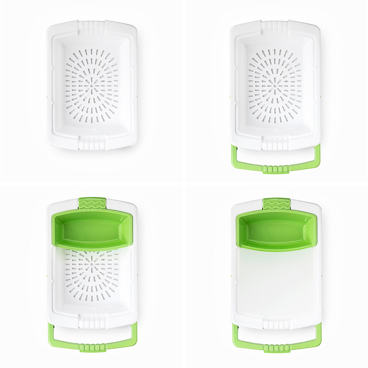 Extendable 3-in-1 Cutting Board with Tray, Container and Drainer