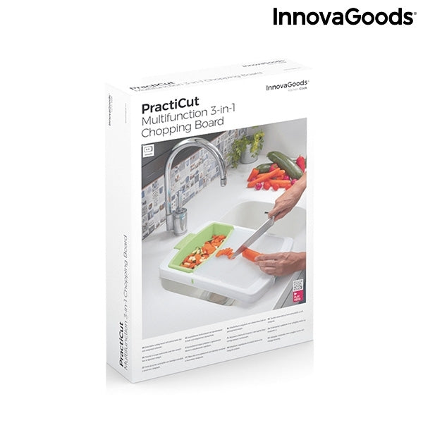 Extendable 3-in-1 Cutting Board with Tray, Container and Drainer