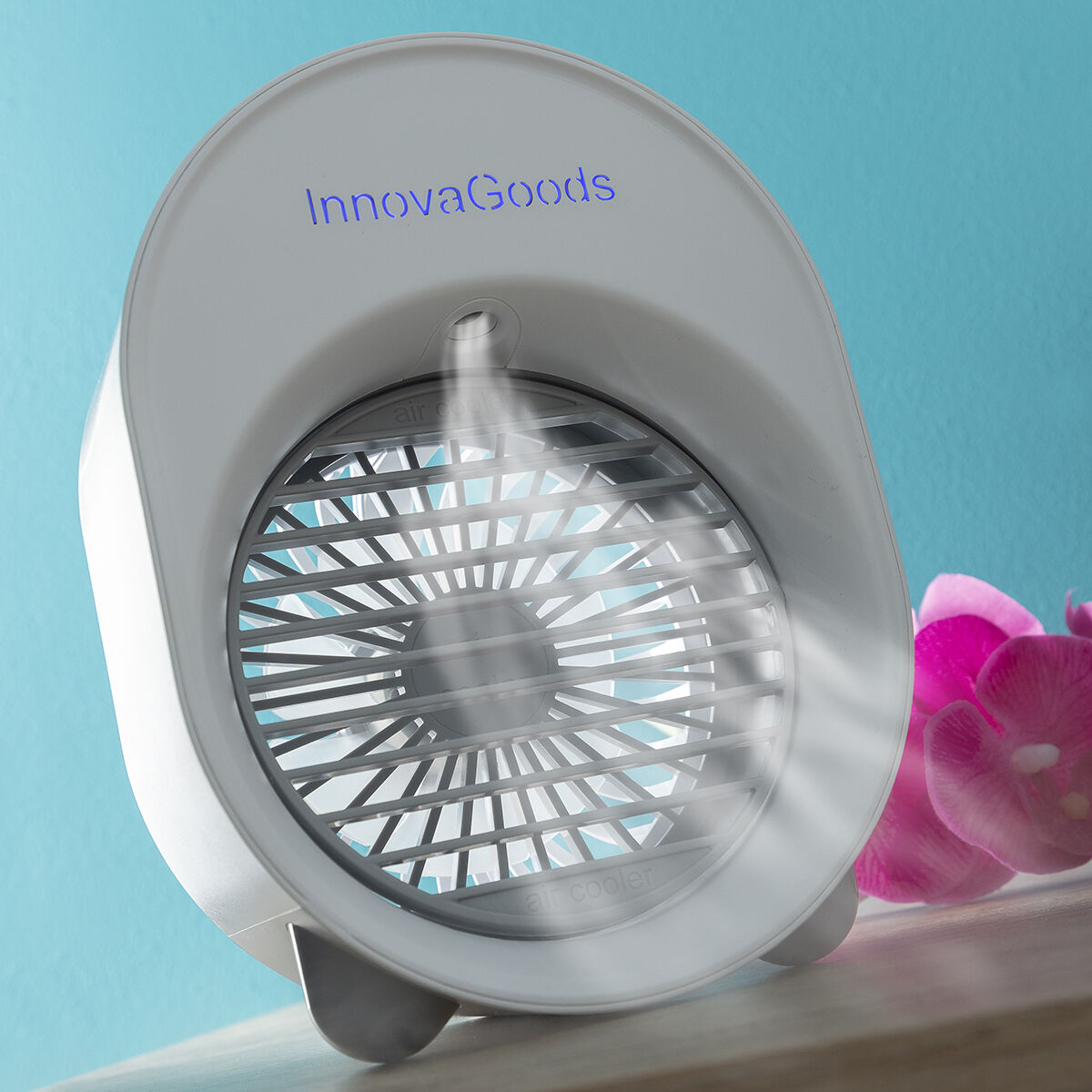 Mini enfriador de aire ultrasónico y humidificador con LED Koolizer InnovaGoods