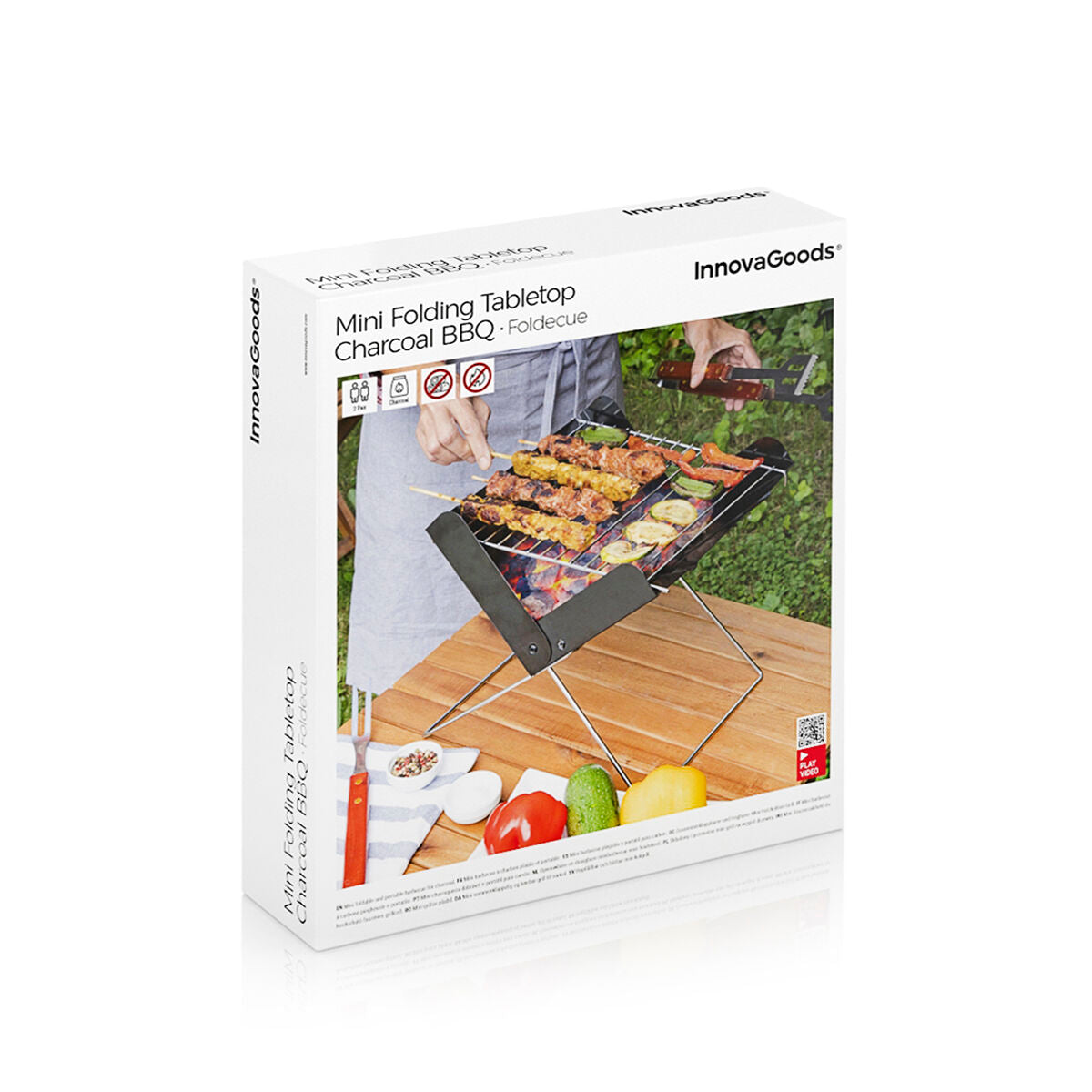 Mini barbacoa portátil plegable de carbón Foldecue InnovaGoods