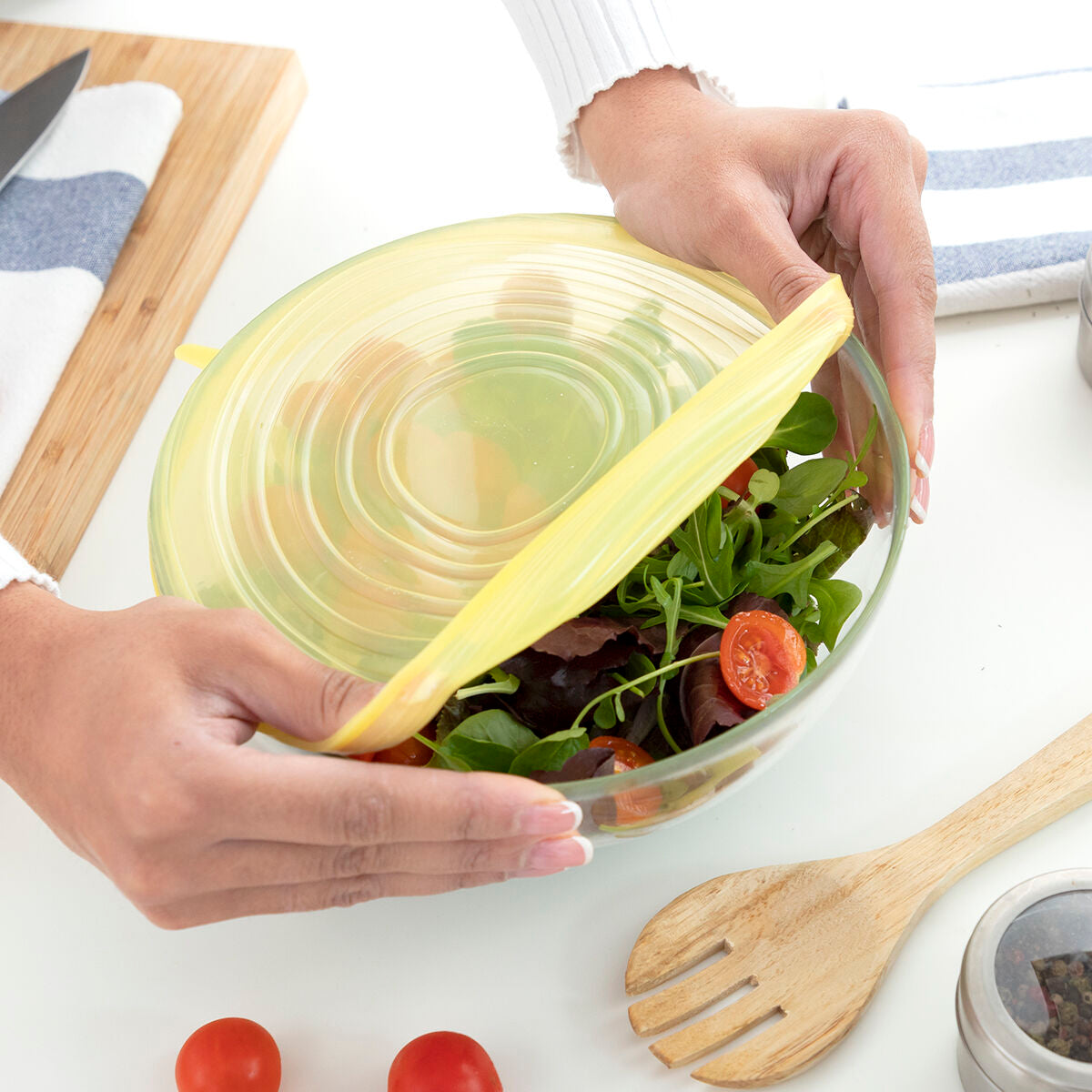 Set de 10 tapas de cocina reutilizables y ajustables Lilyd InnovaGoods